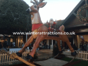 Giant Rocking Reindeer Santa