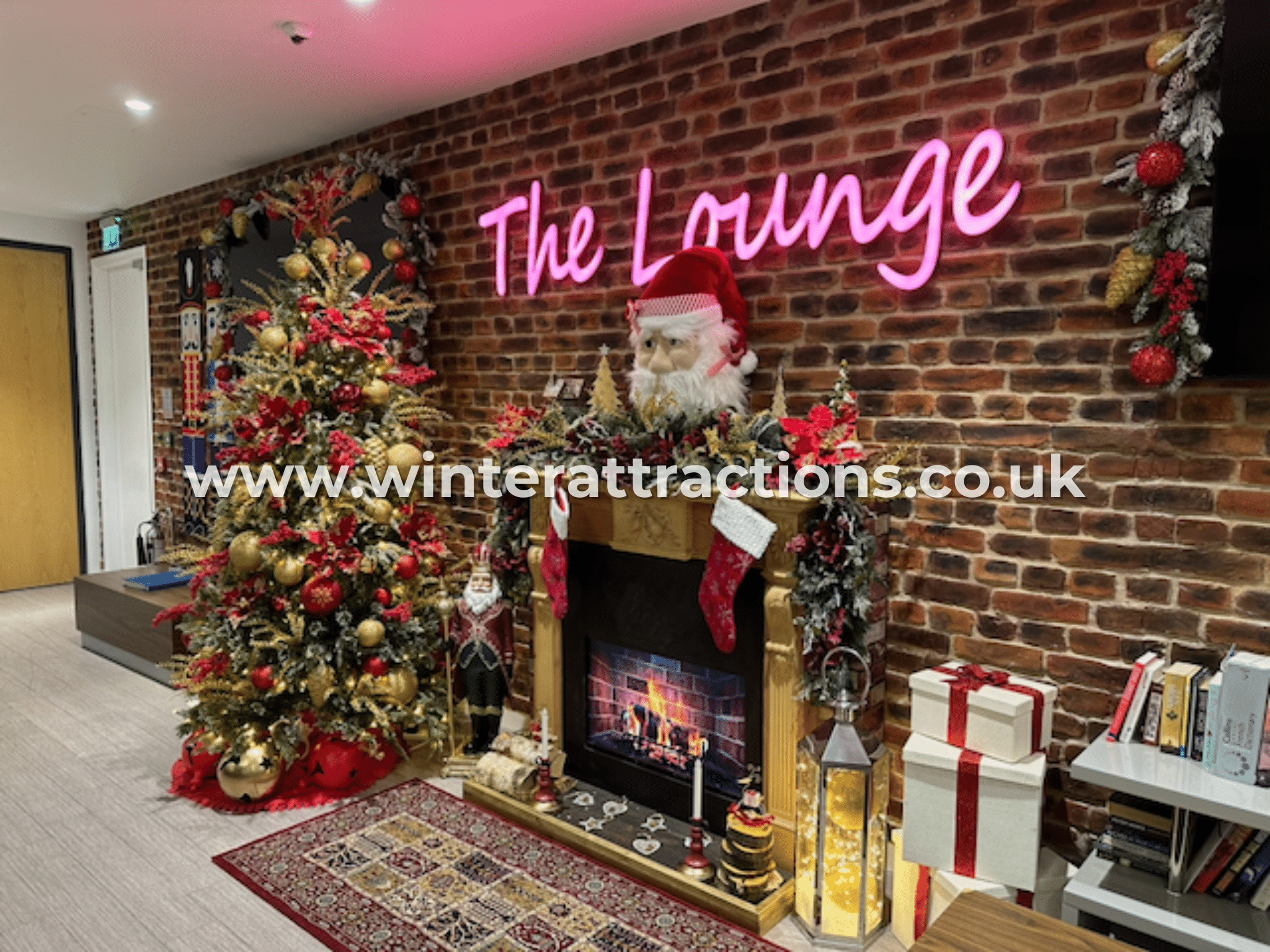 Video Animated Fireplace Display Prop - The Lounge Side